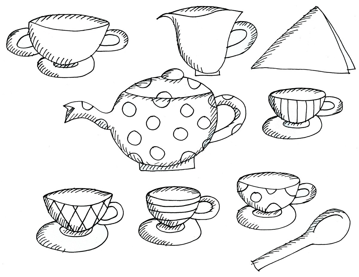 1200x928 Alice In Wonderland Tea Party Coloring Pages