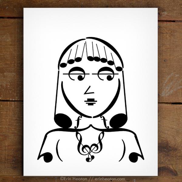 600x600 Girl Band Series Tempo Music Note Art Print