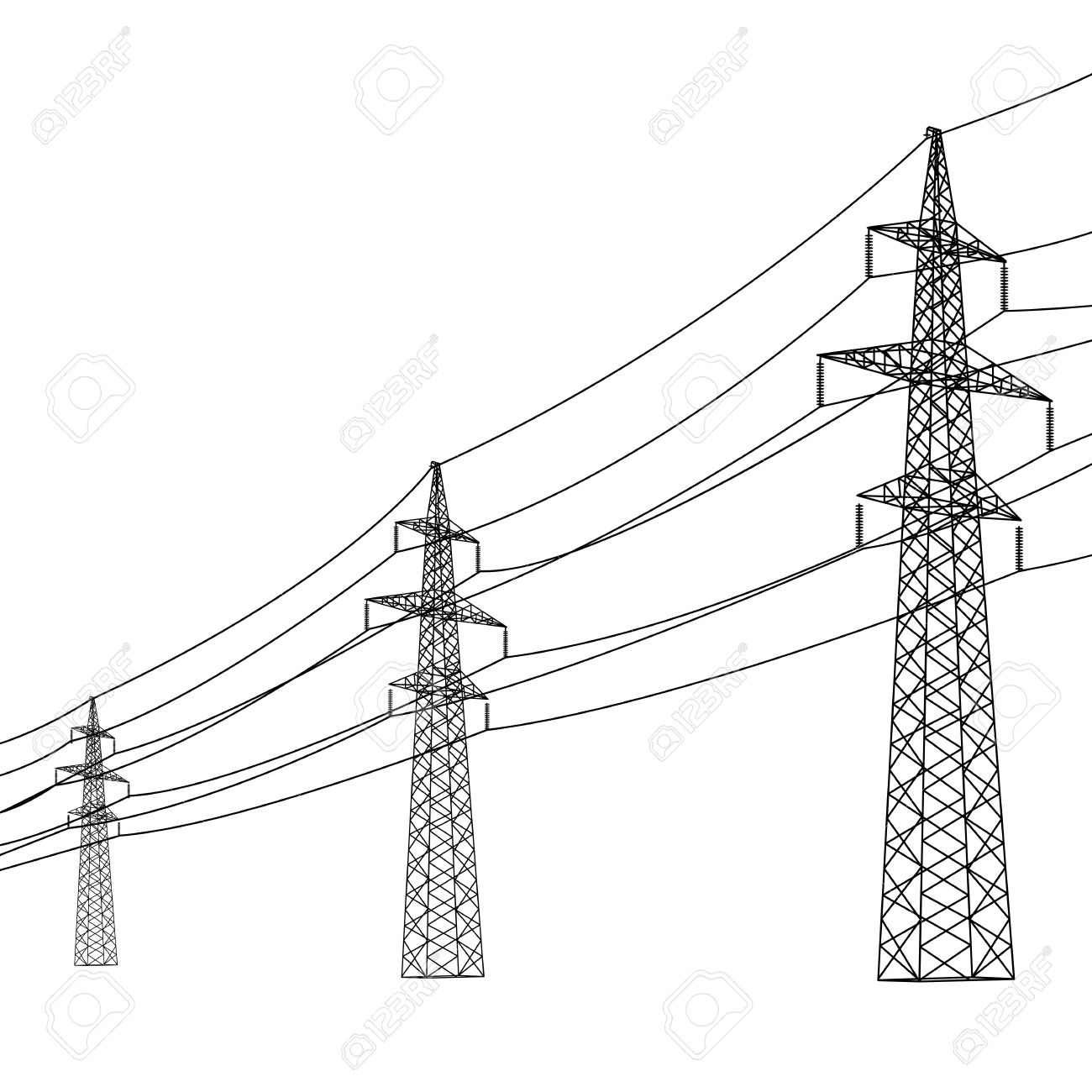 1300x1300 Drawn Power Line Tension