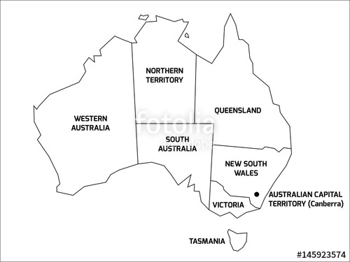 500x375 Simplified Map Of Australia Divided Into States And Territories