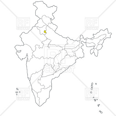 400x400 Union Territory Delhi On The Map Of India Vector Image Vector
