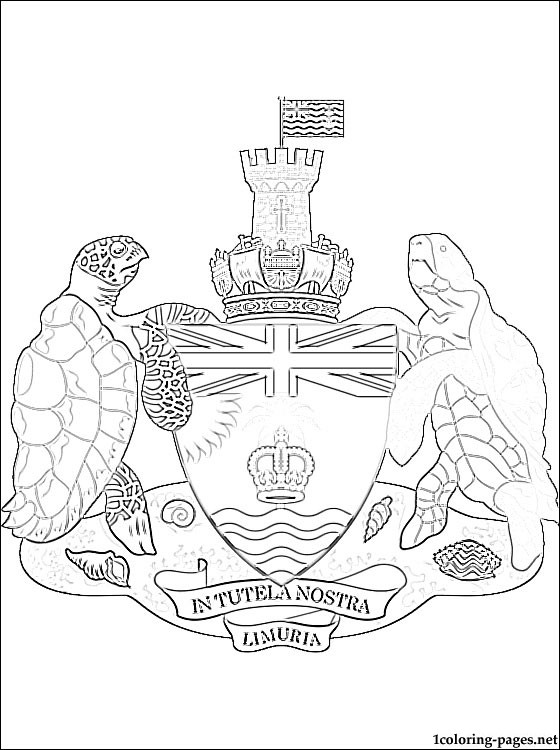 560x750 British Indian Ocean Territory Coat Of Arms Coloring Page
