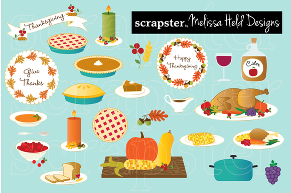 580x386 Thanksgiving Food Clipart By Scrapster On Creative Market Fav