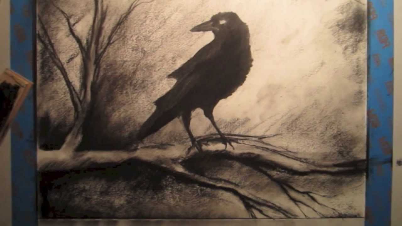 1280x720 How To Draw A Crow On A Tree Branch