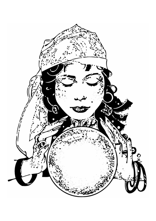 531x750 Coloring Page Fortune Teller