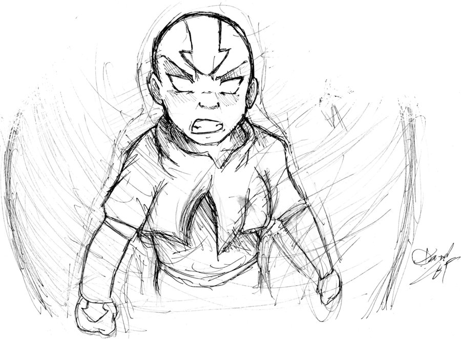 900x662 Aang's Avatar State By Danth