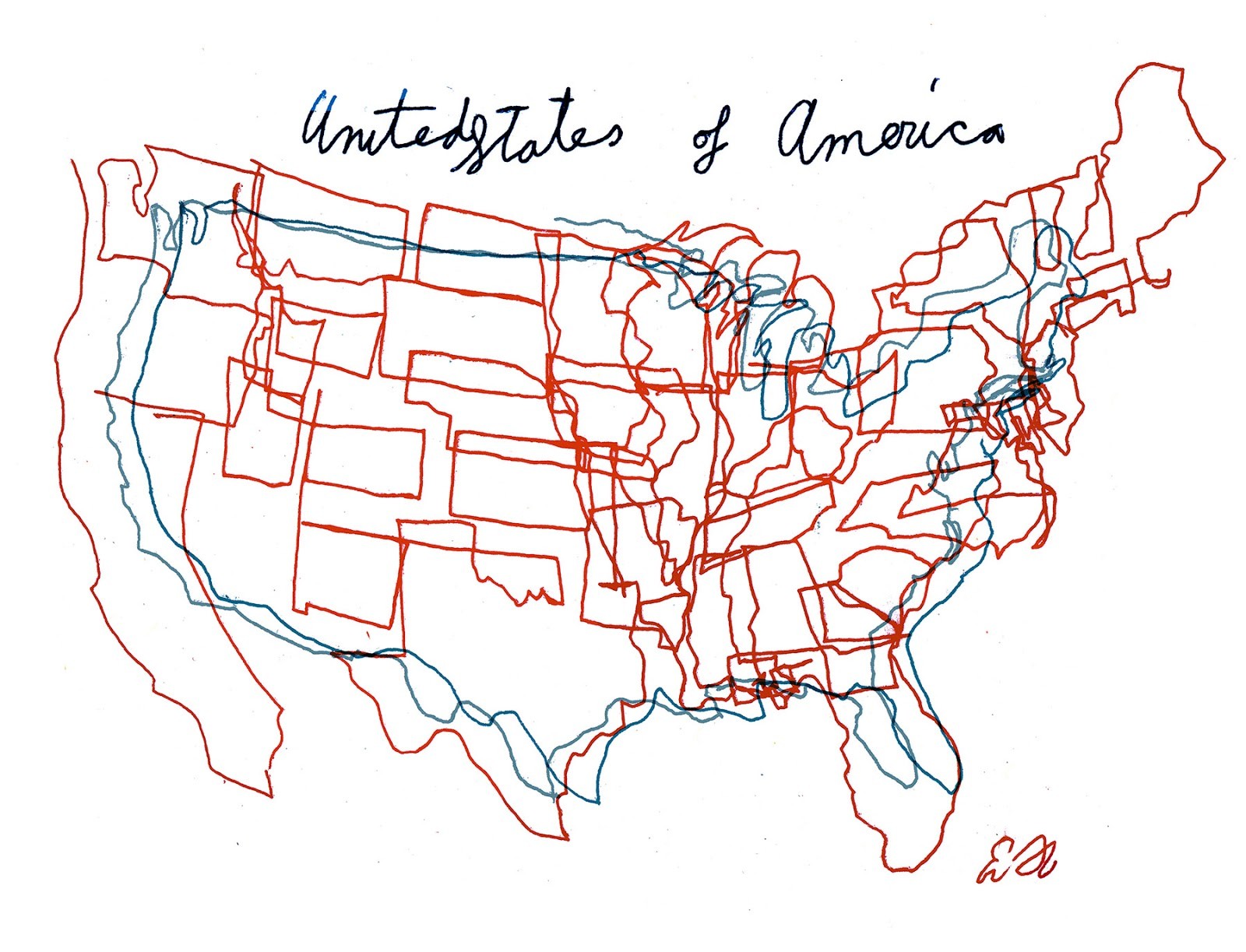 1600x1223 Sketch Drawing Us Map Online Usa Full Best United States Drawing