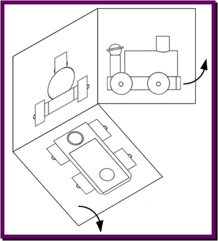 445x491 The Principle Of First Angle Orthographic Projection Design