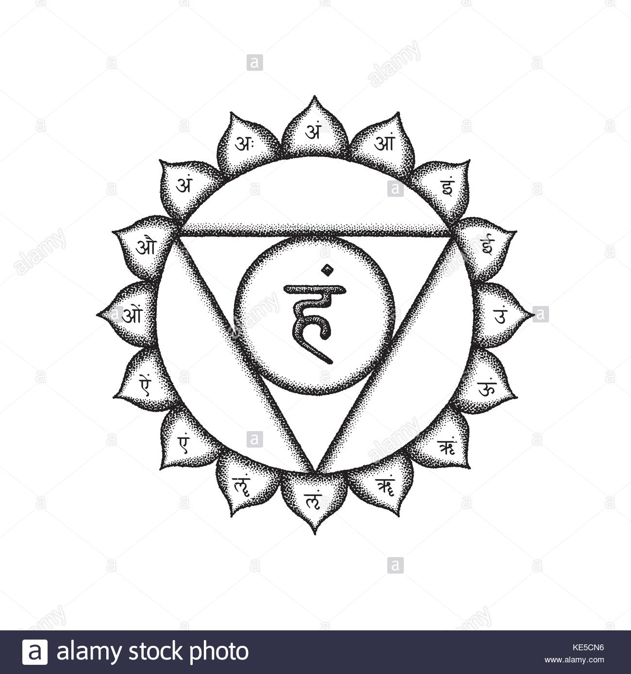 1300x1390 Vector Fifth Vishuddha Throat Chakra Sanskrit Seed Mantra Ham