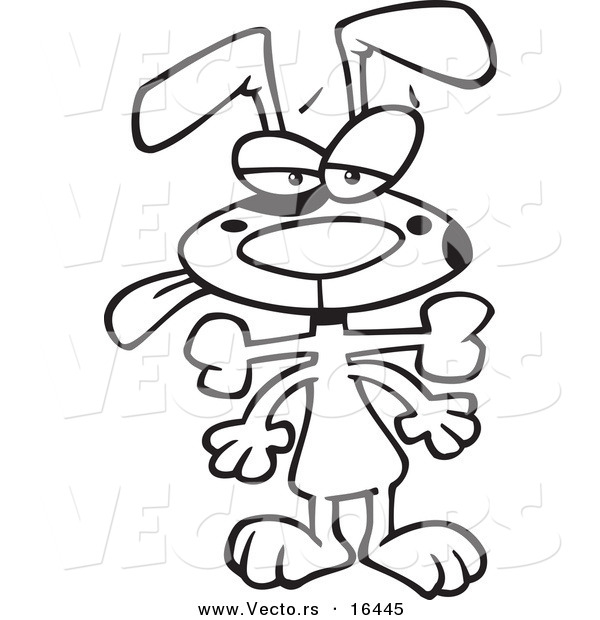 600x620 Vector Of A Cartoon Dog With A Bone Stuck In His Throat
