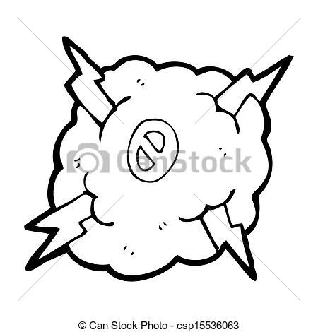 450x470 Cartoon Thunder Cloud With Number Zero Stock Illustration
