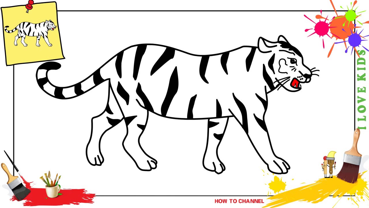 1280x720 How To Draw A Tiger (White) Easy Amp Slowly Step By Step