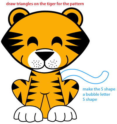 400x425 How To Draw A Cartoon Baby Tiger With Easy Step By Step Drawing