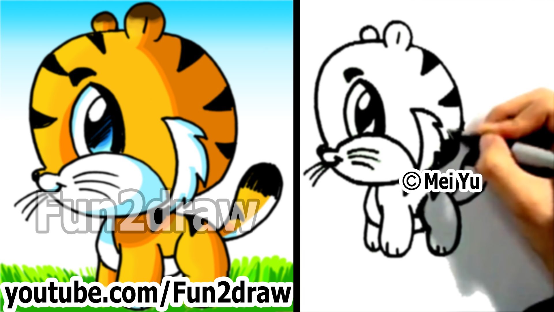 1920x1080 How To Draw A Cartoon Tiger