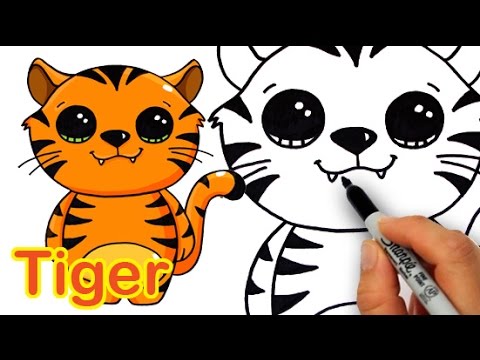 480x360 How To Draw A Cute Cartoon Tiger Easy