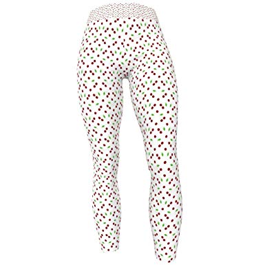 385x385 Cherry Pattern, High Waist Women's Stretch Yoga
