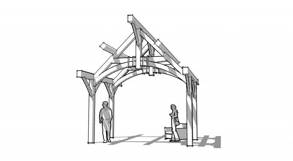 1024x562 Tfreadingroom, Sketchup, Teaching, Timber Frame Design Drawings