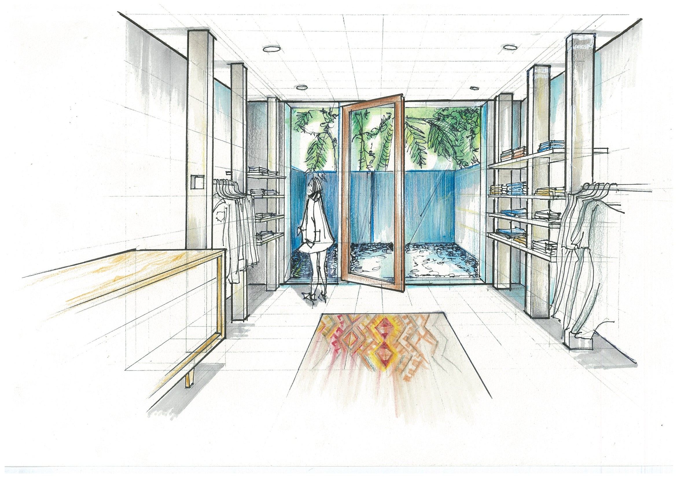 2340x1654 Rendered Perspective Drawing With Timber Table