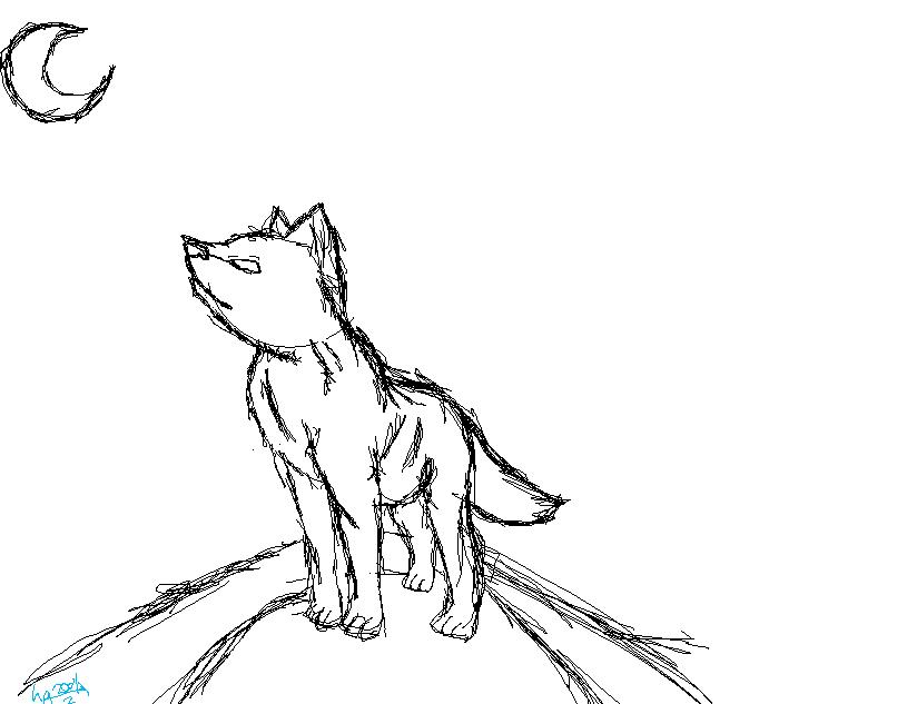 806x633 Timber Wolf Sketch (Ms Paint Success!!) By Howling2001