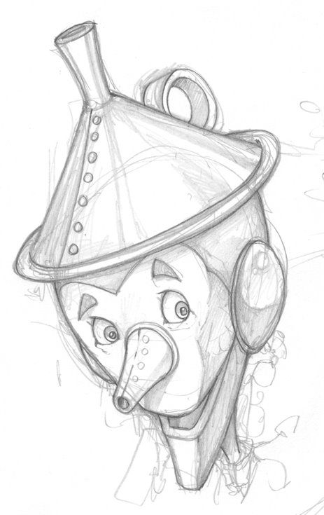 463x735 Rsc Illustration Sketch Tin Man The Art Canvas