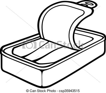 450x395 Fish Can (Sardine Tin, Opened Tin Can) Vector Clip Art