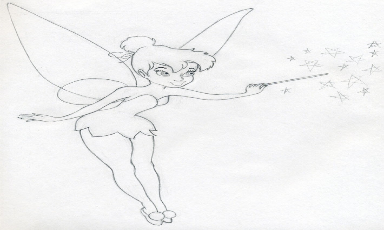 1280x768 Tinker Bell Drawings Pencil Drawings Yo Gabbagabba Coloring Pages