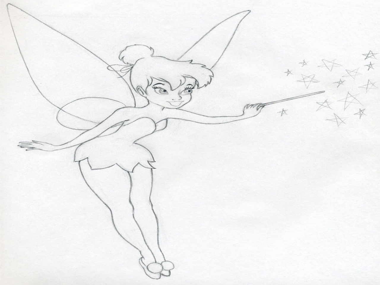 1280x960 Tinkerbell Coloring Drawings