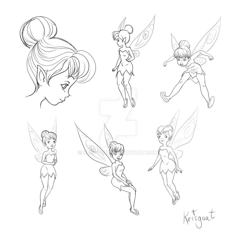 894x894 Tinkerbell Sketch Drawing Tinker Bell Drawings