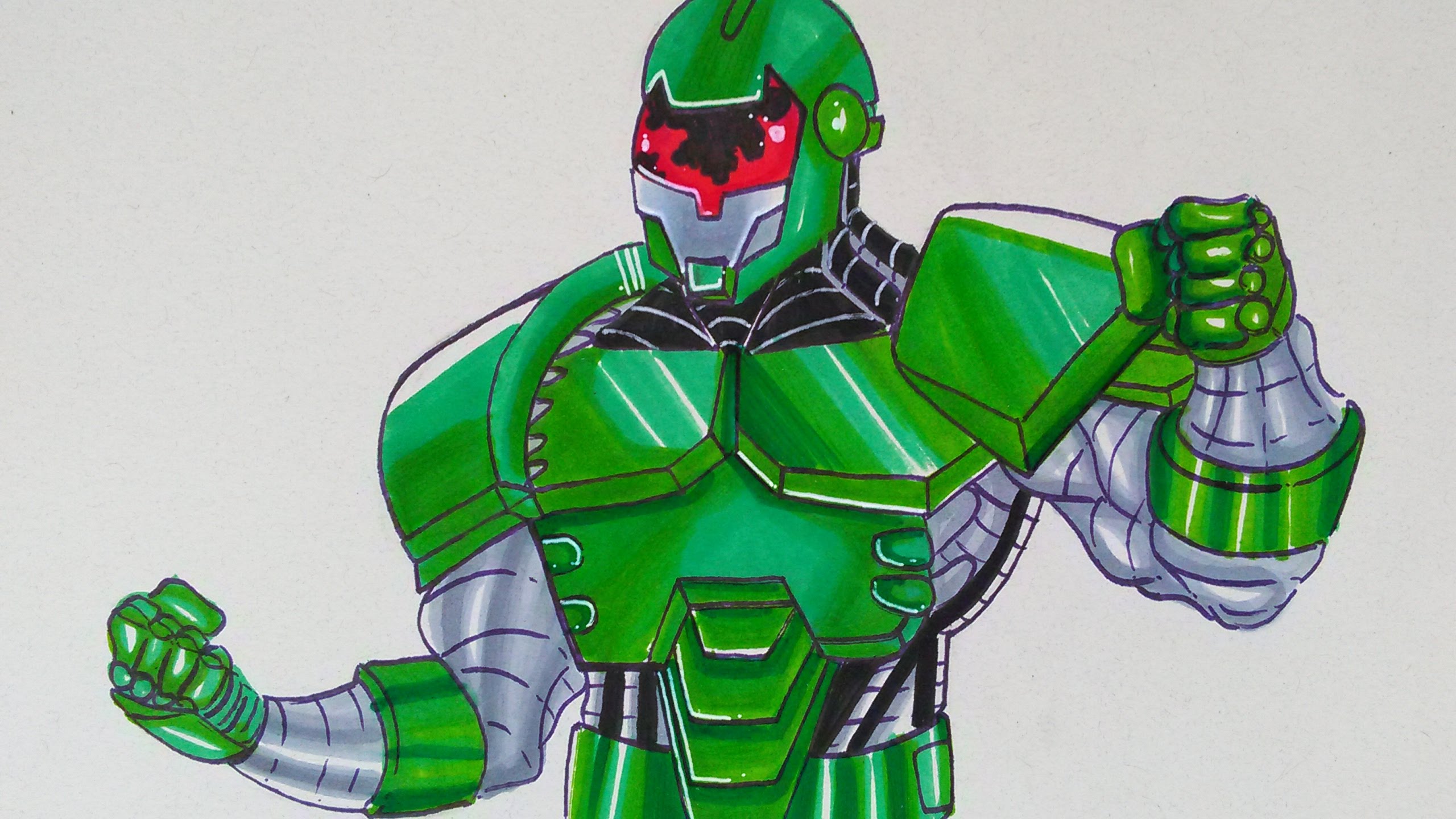2560x1440 Titanium Man Marvel Drawing