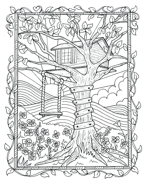 600x750 Tree House Coloring Pages House Coloring Pages Printable Coloring
