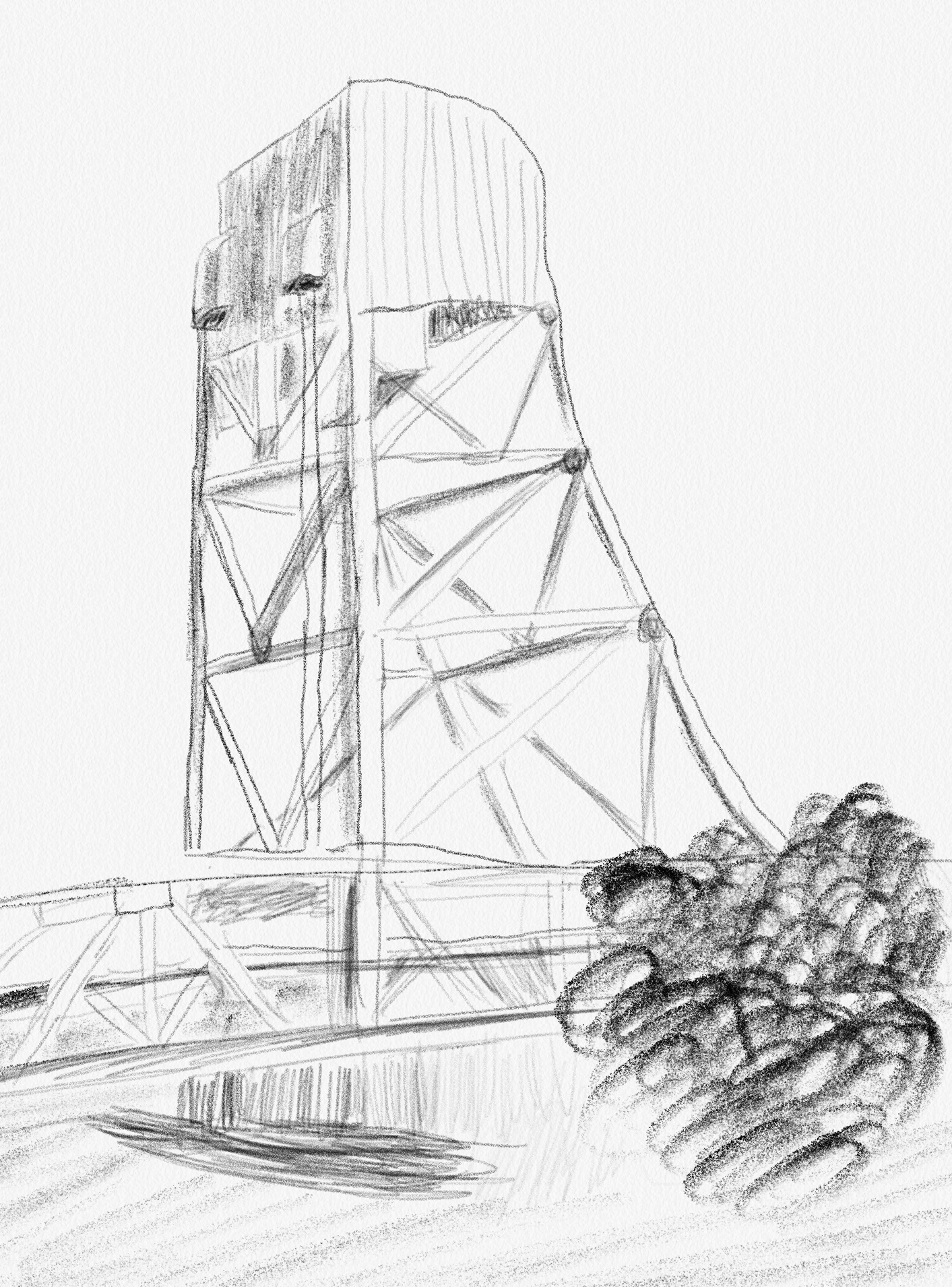 1413x1910 Learning To Draw, Day 15 Broadway Bridge Chuck Grimmett