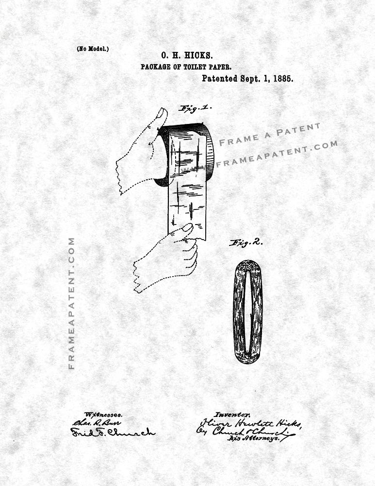 773x1000 Package Of Toilet Paper Patent Print Poster Item 14585 Frame
