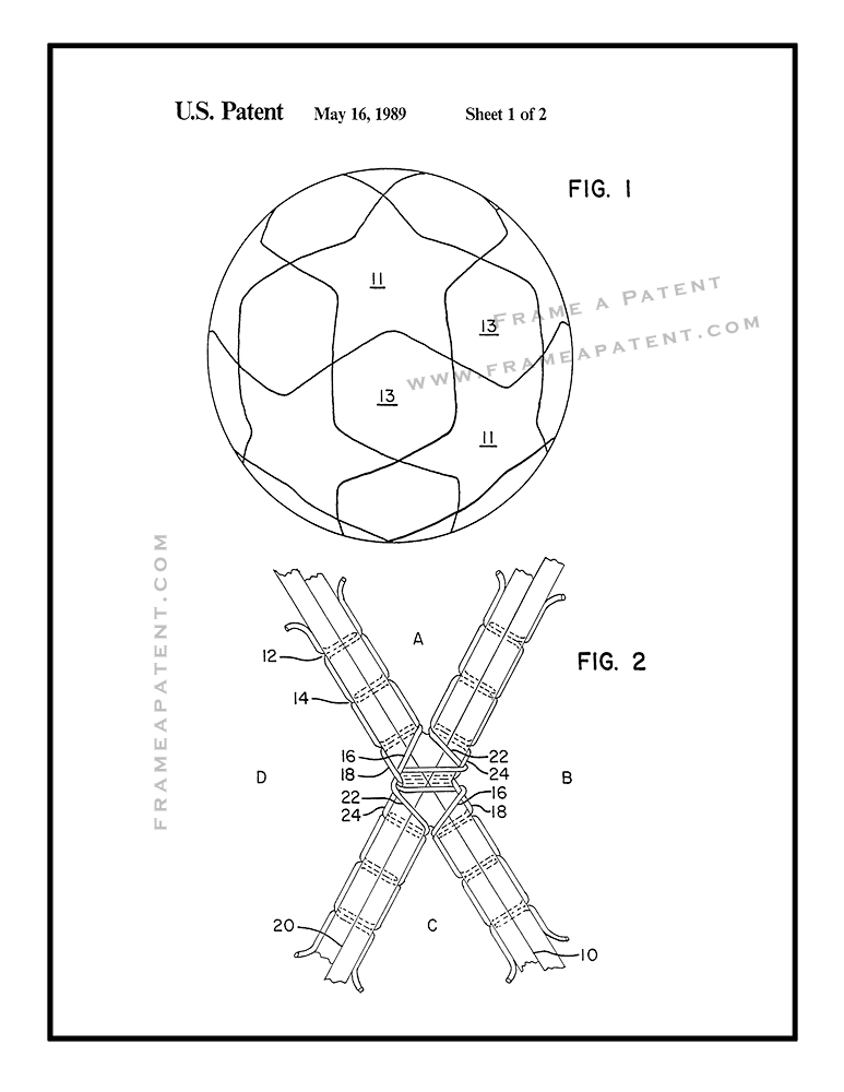 773x1000 Soccer Ball Patent Print Poster Item 12631 Patent Prints