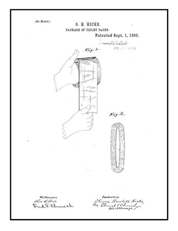 348x450 Package Of Toilet Paper Patent Print Art Poster Black
