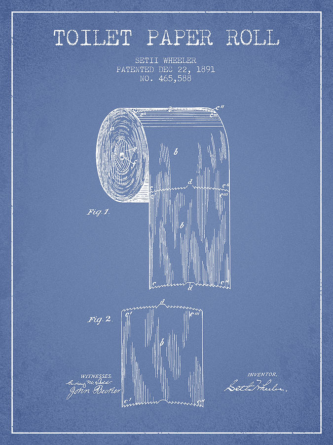675x900 Toilet Paper Roll Patent Drawing From 1891