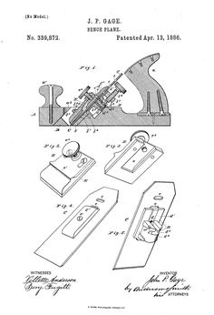 236x346 Bench Plane 1883 Patent Art