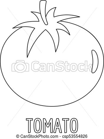353x470 Tomato Icon, Outline Style. Tomato Icon. Outline Vector