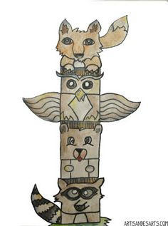 236x317 Totem Poles From Paper Towel Tube. Use Nature Of Arts Non Toxic