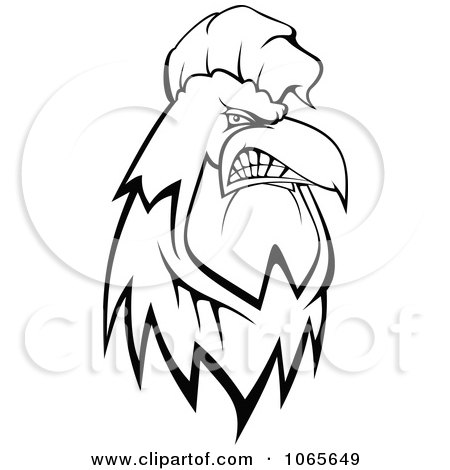 450x470 Clipart Outlined Tough Rooster