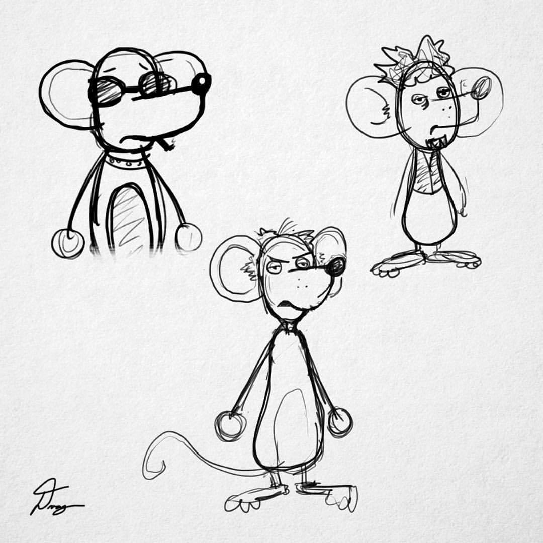 1080x1080 Doogtoons Tough Mice Character Design Sketches