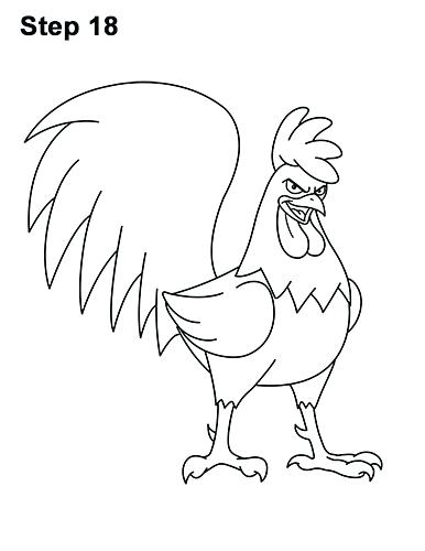 386x500 How To Draw A Rooster Plus How To Draw Tough Cool Angry Brown