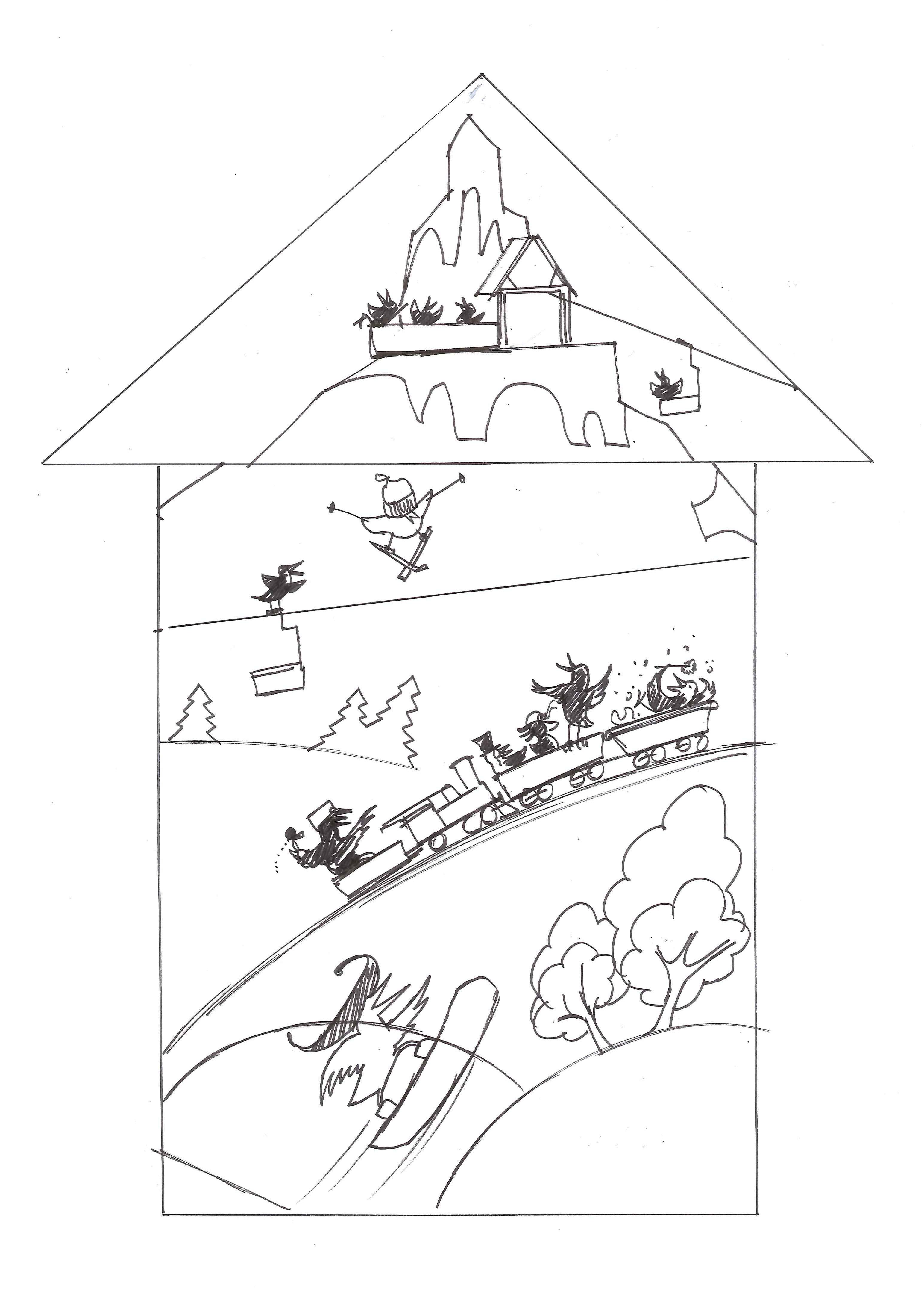 3087x4337 Alex Jones Black Amp White Drawing Of Her Snowden Mountain Birdhouse
