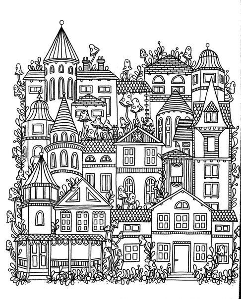 486x604 Colouring Townhouses Zentangles Townhouse