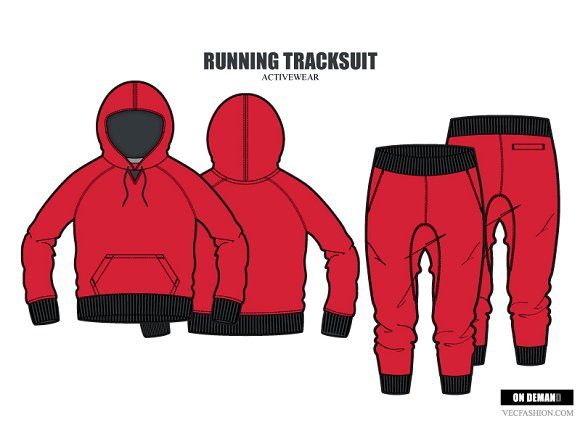 580x423 Women Running Tracksuit Vector Set Template