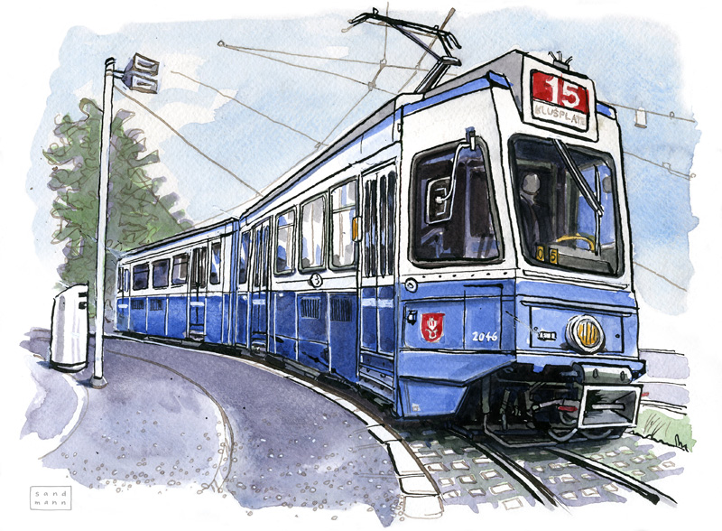 800x588 Urban Sketchers Switzerland Tramway Line 15