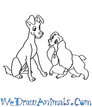 300x350 How To Draw Lady And The Tramp