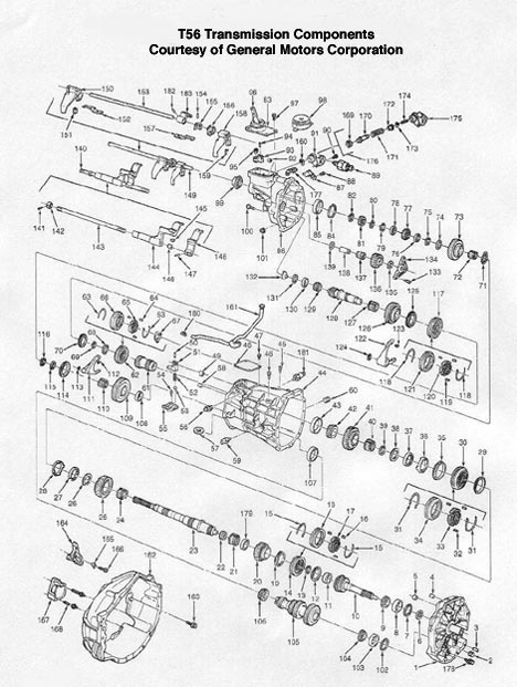 468x621 T56 Manual Transmission Illustrated Parts Drawings Identify Parts