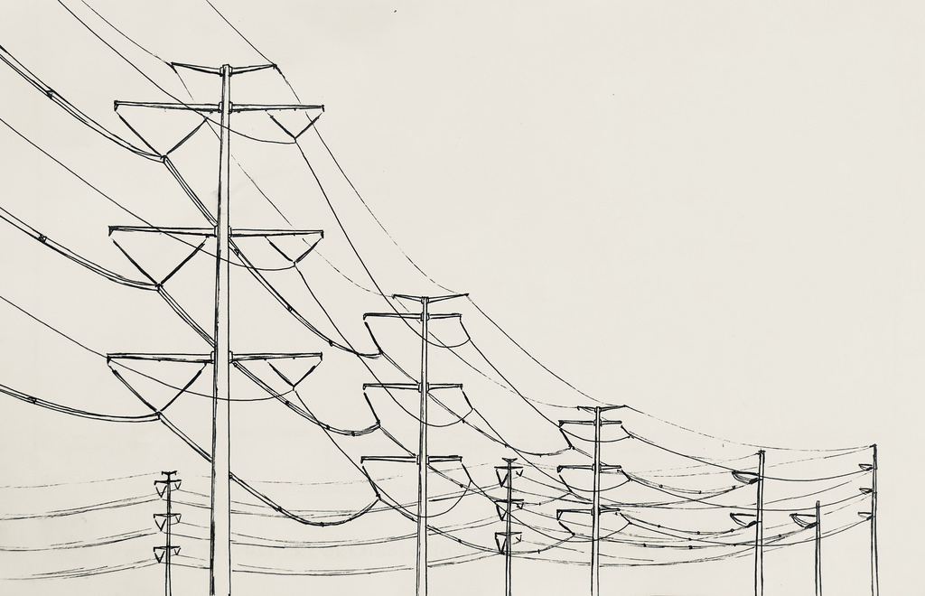 1024x660 Ink Drawing Of Srp's 500230 Kv Power Transmission Lines