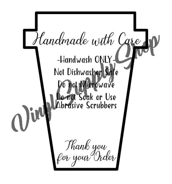 562x600 Coffee Travel Mug Care Tag Printable Vinyl Supply Shop