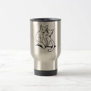 307x307 Couple Drawings Travel Mugs Zazzle